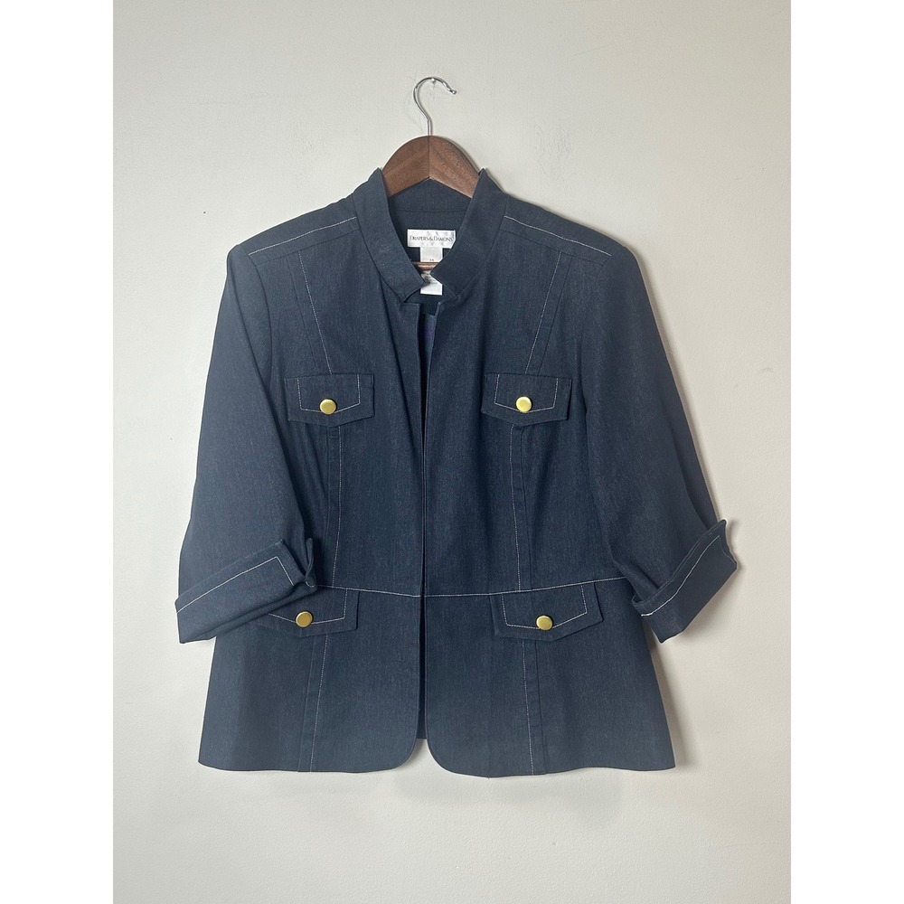 Drapers & Damons Dark Wash Denim Riding Jacket Preppy Equestrian 14